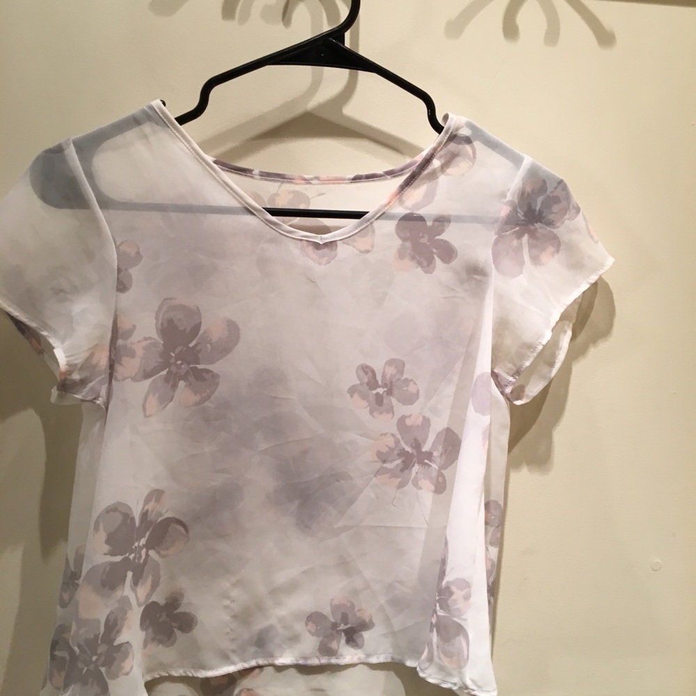 Sheer floral girls H&M top
